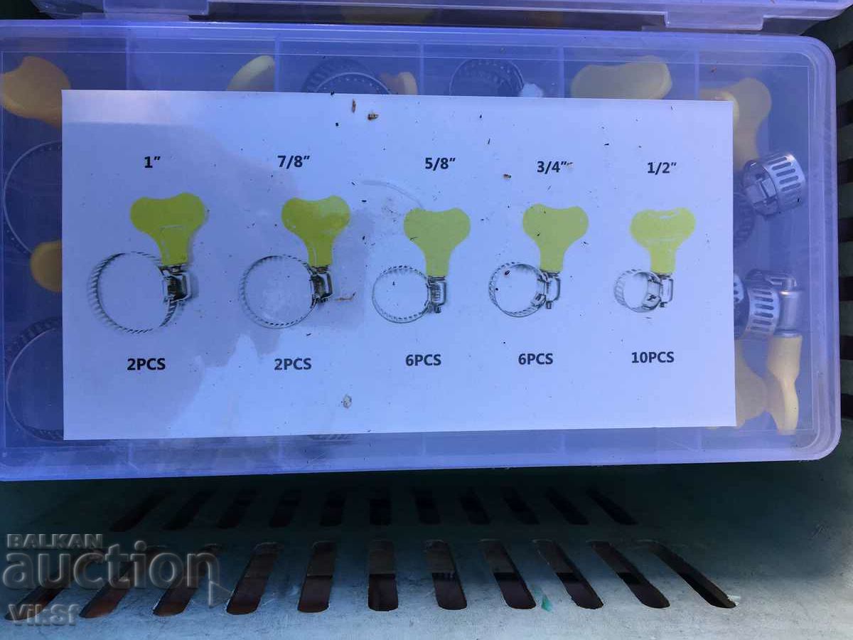 Clamps for water connections with key - glove - 26 pieces with price 14.50 BGN | € 7.41 Clamps for water connections with key - glove - 26 pieces with price 14.50 BGN | € 7.41