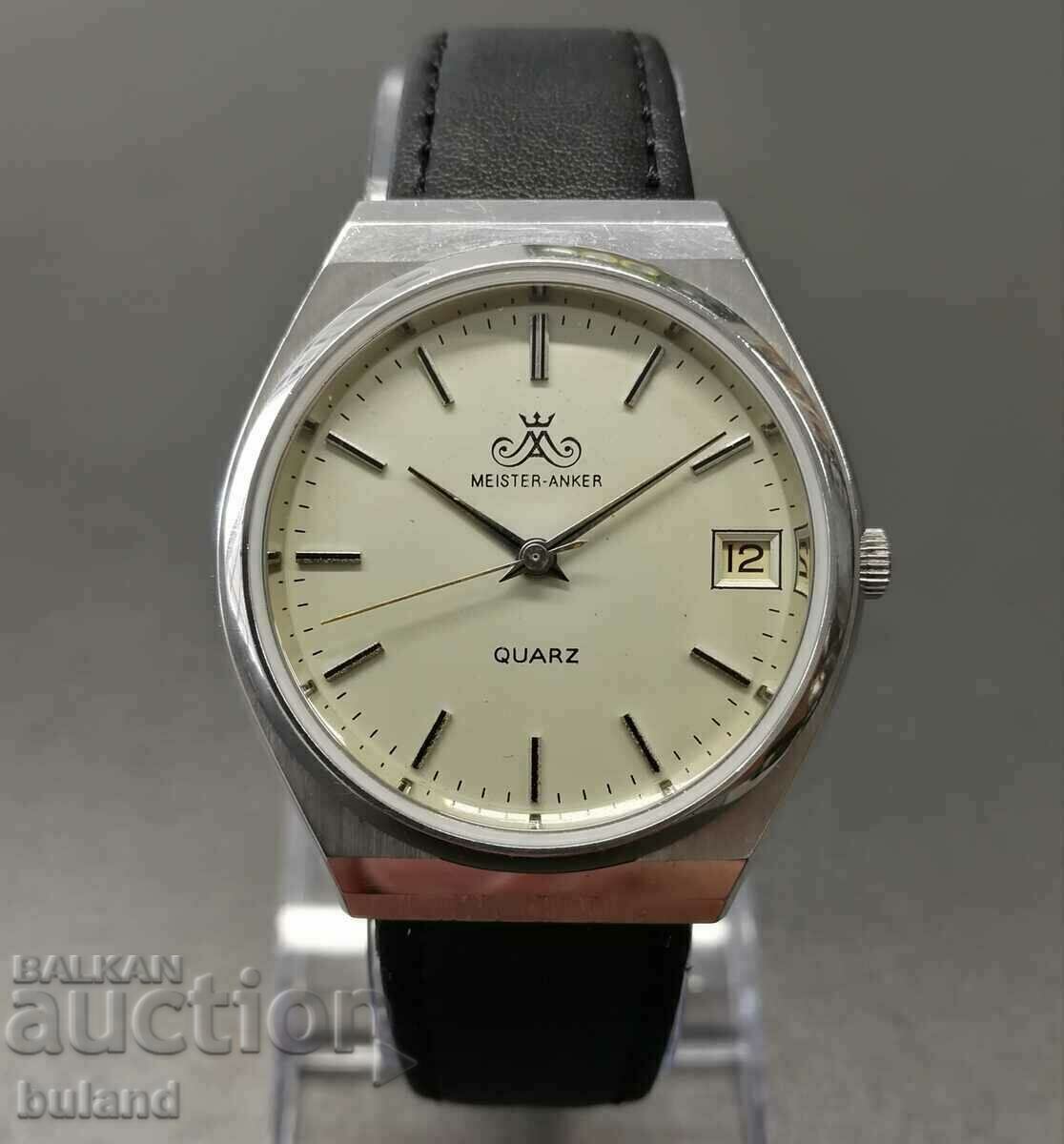 Old German Watch Meister Anker Quartz Date Meister Anker
