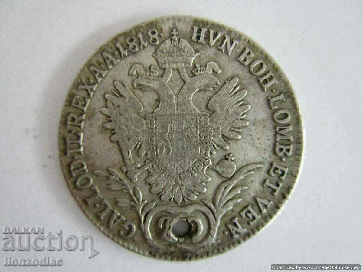 ❗❗Monedă rară din argint 1818 6,50 gr., din bijuterii, ORIGINAL❗❗ cu preț 19.00 BGN | € 9.71 ❗❗Monedă rară din argint 1818 6,50 gr., din bijuterii, ORIGINAL❗❗ cu preț 19.00 BGN | € 9.71