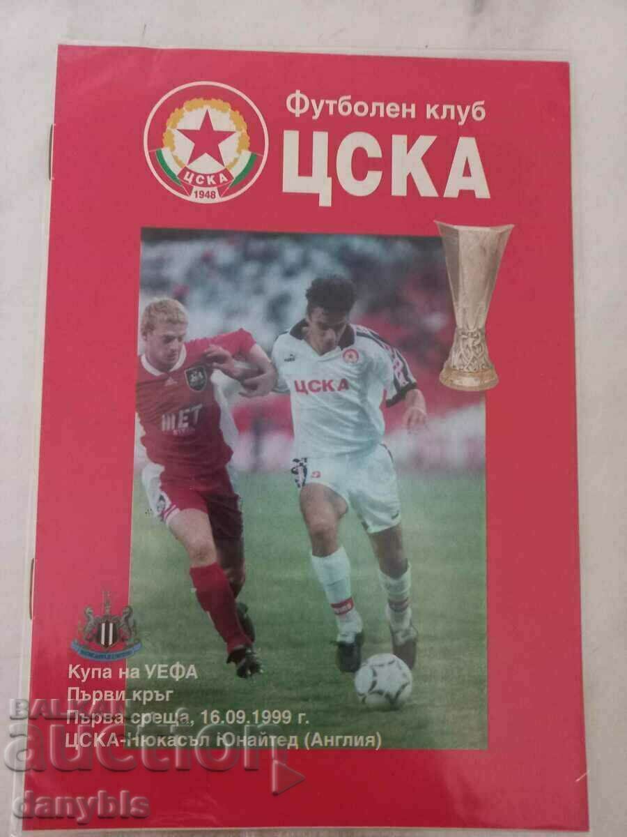 Program fotbal - CSKA - Newcastle