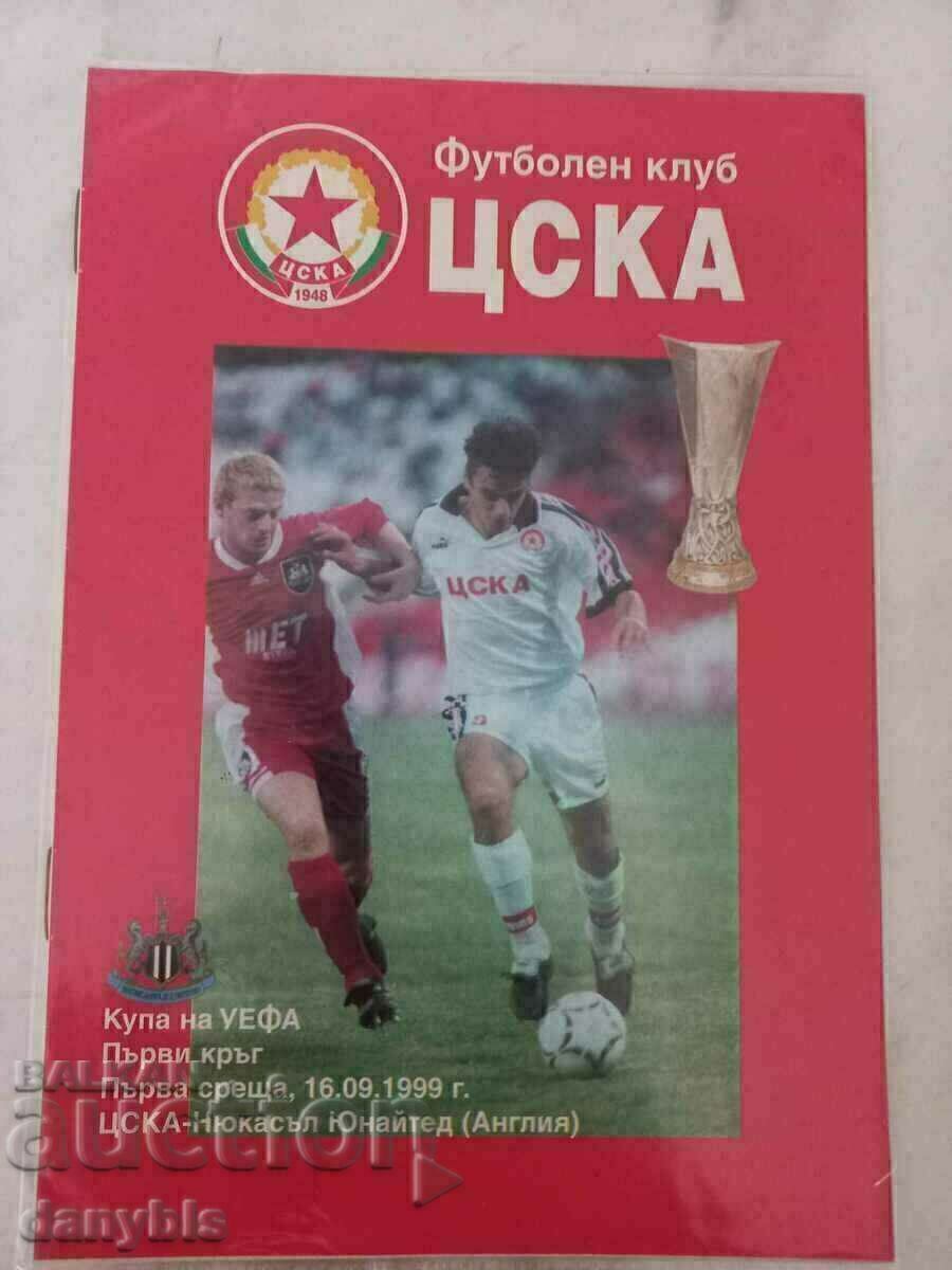Football program - CSKA - Newcastle 1999 Football program - CSKA - Newcastle 1999
