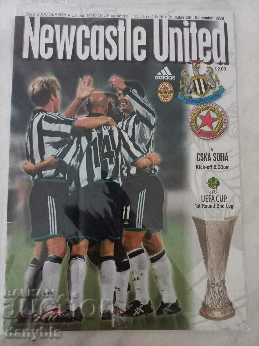 Футболна програма - Нюкасъл - ЦСКА 1999 г