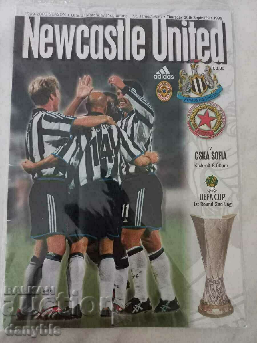 Program de fotbal - Newcastle - CSKA 1999