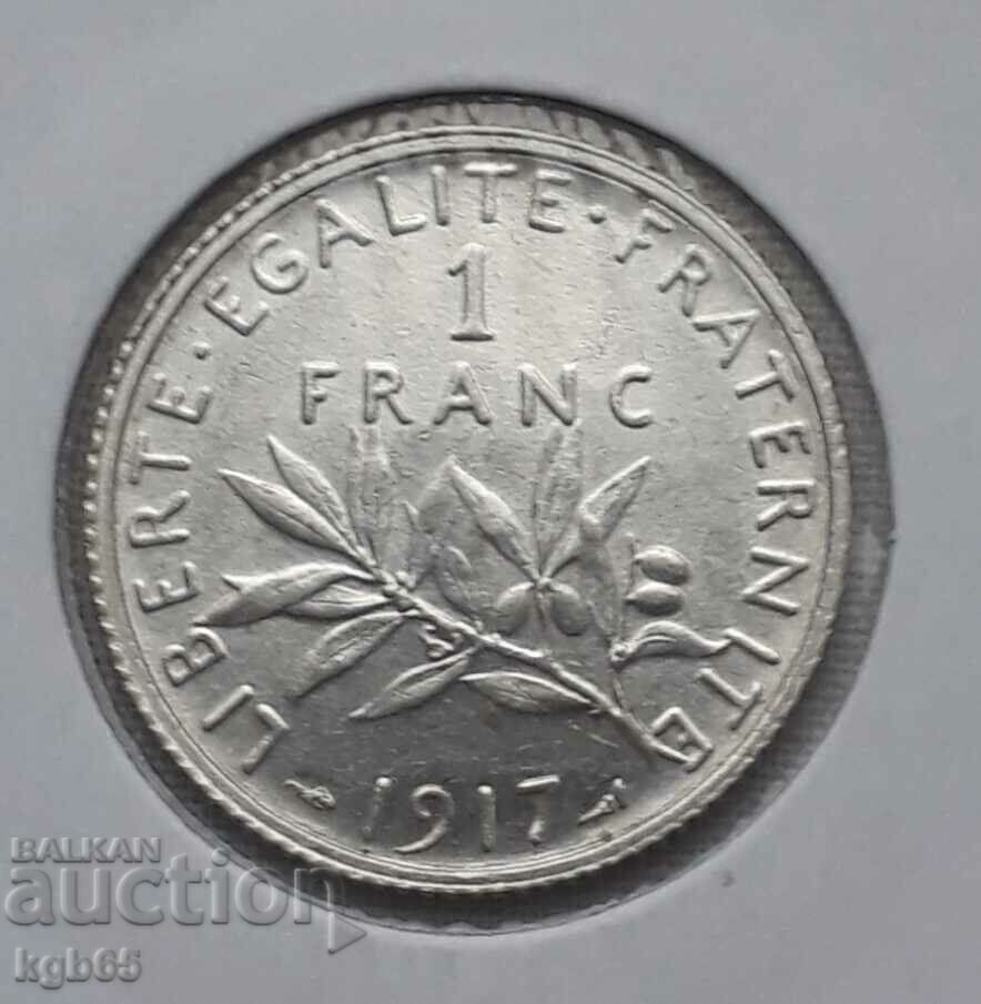 1 франк 1917 г. Франция.Супер качество.
