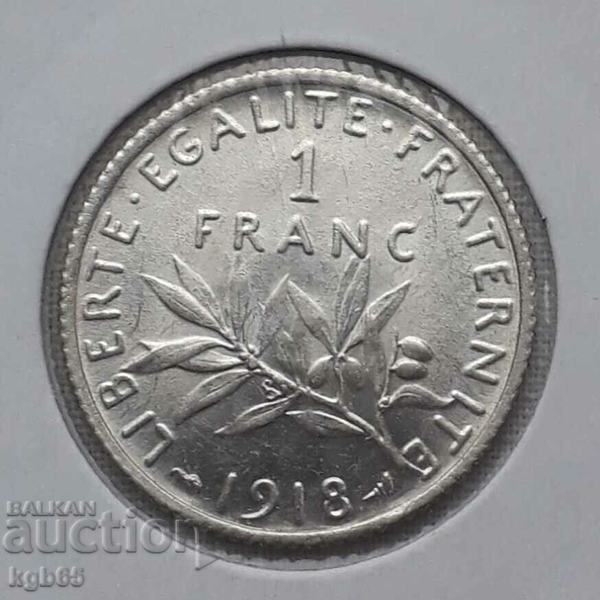 1 φράγκο 1918. Γαλλία.Σούπερ ποιότητα.