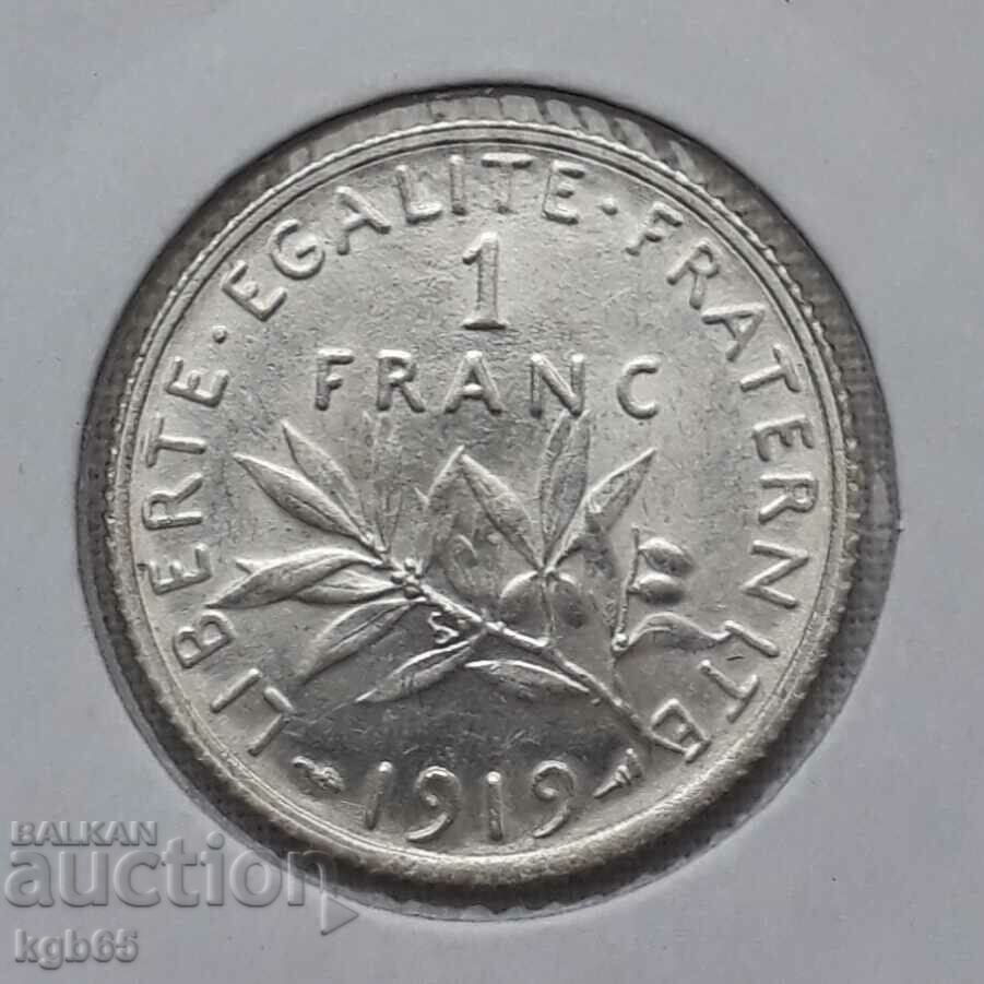 1 франк 1919 г. Франция.Супер качество.