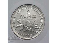 2 francs 1918. France. Super quality.