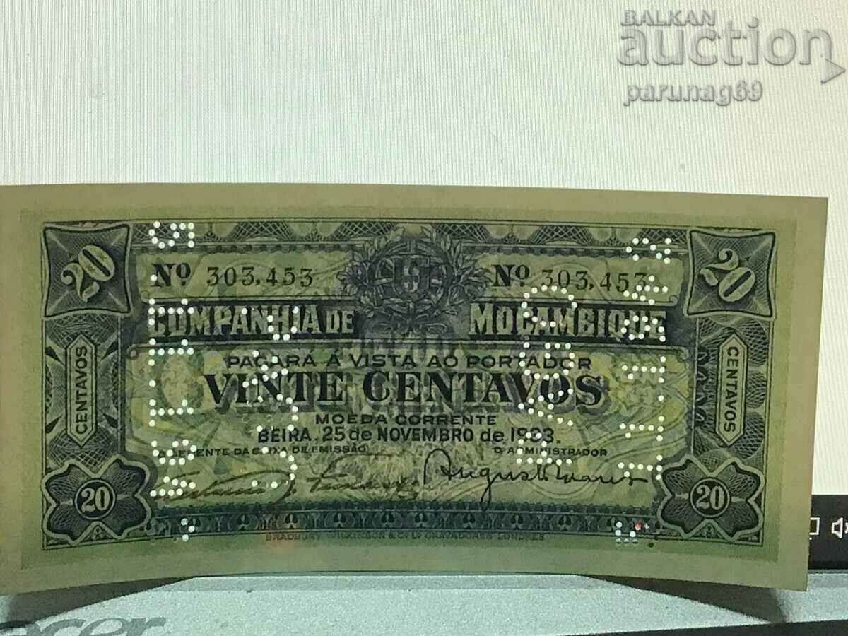 Auction  Mozambique 20 centavos 1933 year UNC