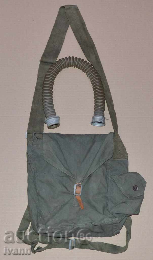 Soldier gas mask bag + hose