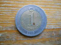 1 lira 2005 - Turcia (bimetal)
