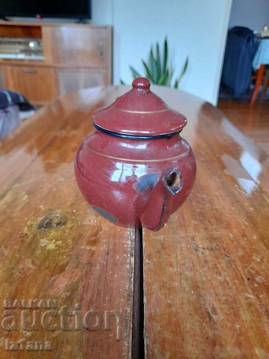 Old enamel teapot with price 20.00 BGN | € 10.23
