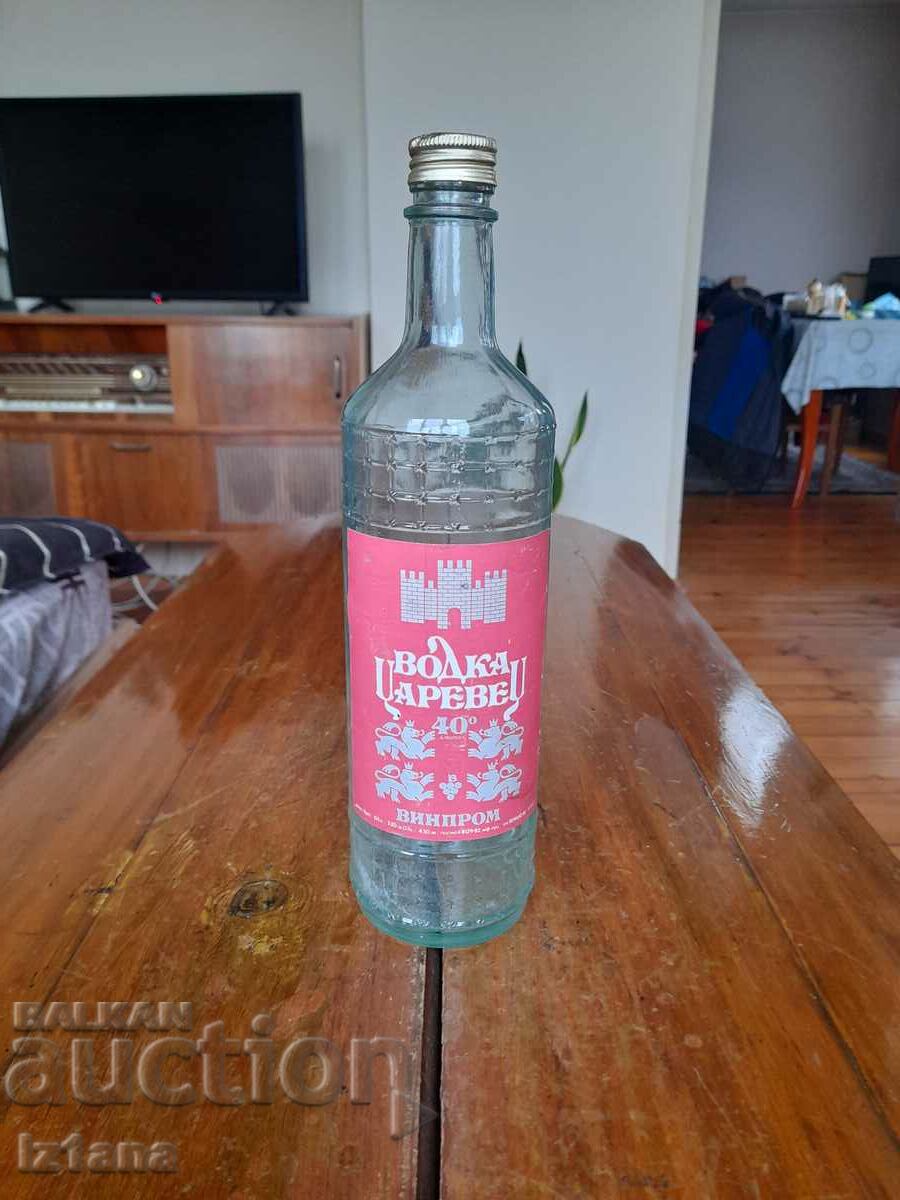 An old bottle of Tsarevets vodka