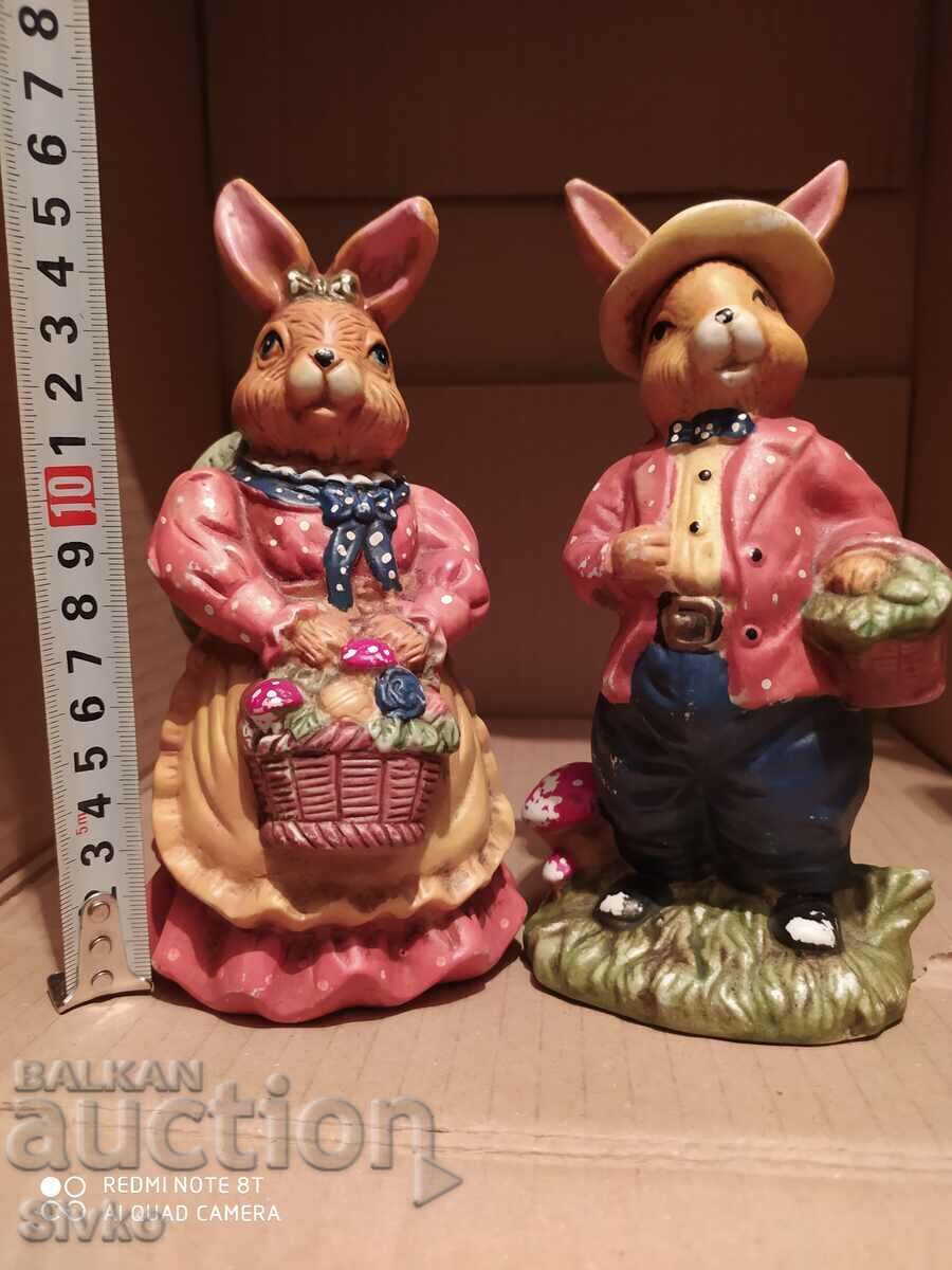 Statuettes, figurines, gardener rabbits with price 29.99 BGN | € 15.33 Statuettes, figurines, gardener rabbits with price 29.99 BGN | € 15.33