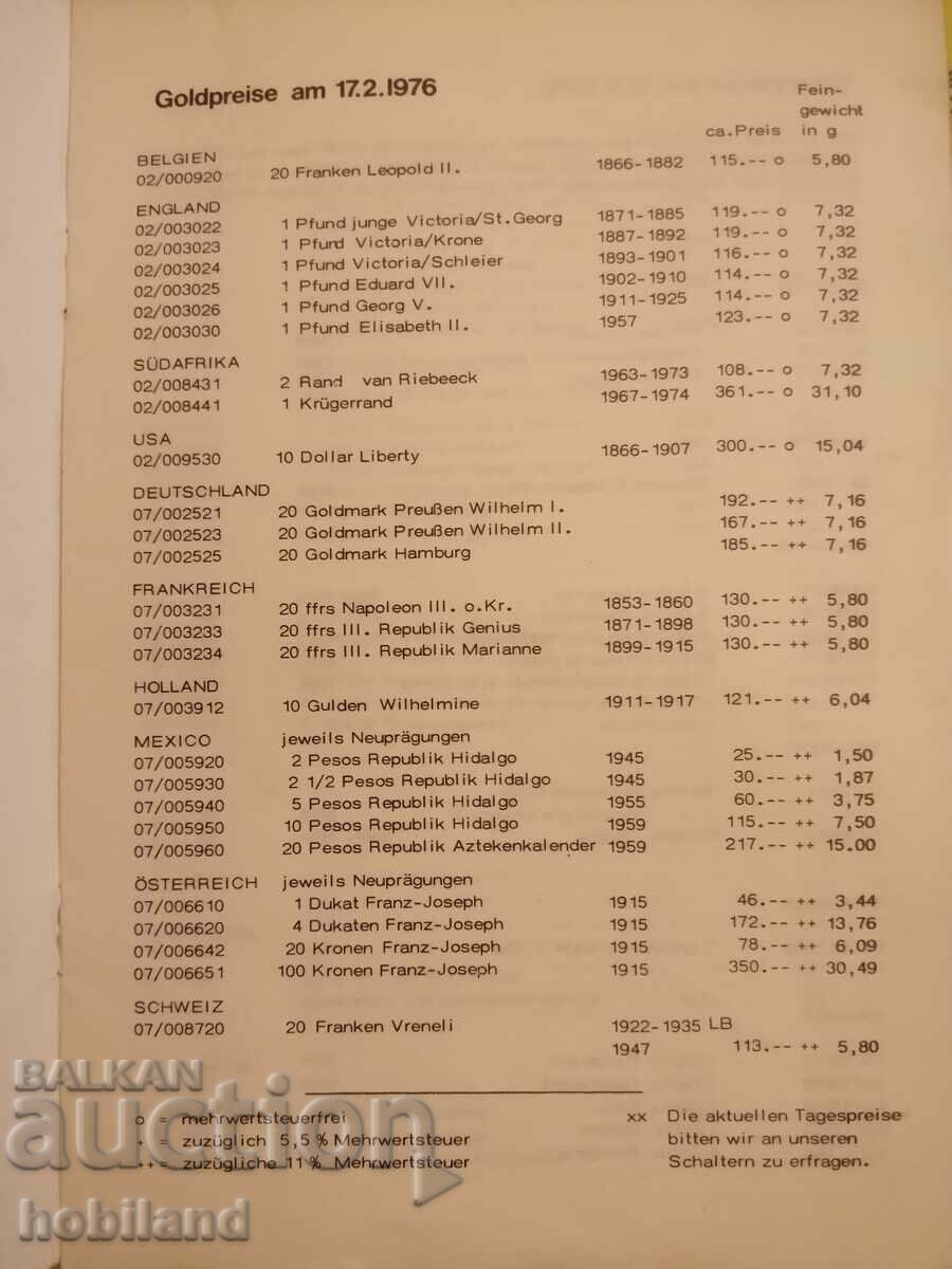 Χρυσά και ασημένια νομίσματα-φύλλο πώλησης με τιμή 1.00 BGN | € 0.51