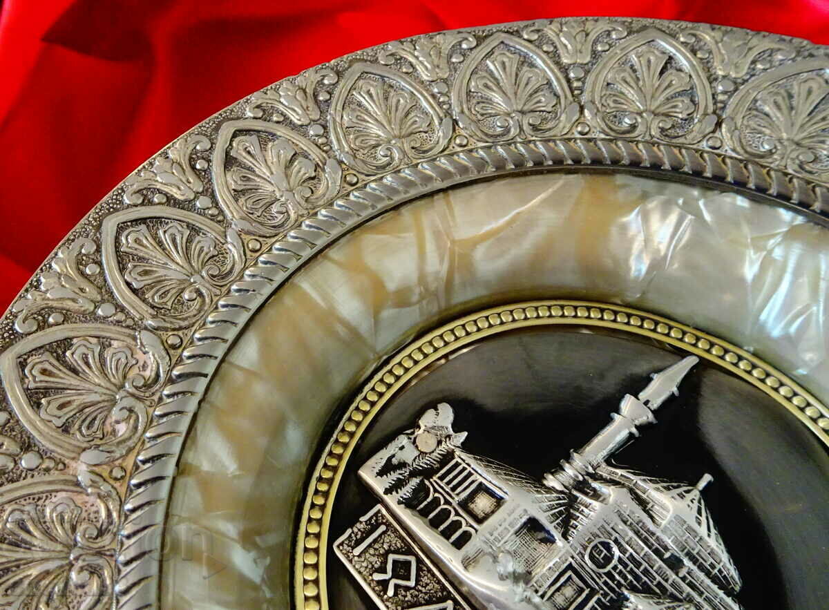 Delivery of Panel, wall plate, pewter, mother of pearl, Greece. Delivery of Panel, wall plate, pewter, mother of pearl, Greece.