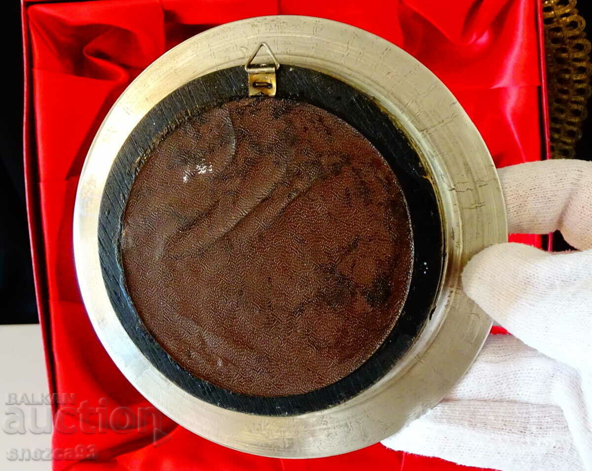 Panel, wall plate, pewter, mother of pearl, Greece. - 7 Panel, wall plate, pewter, mother of pearl, Greece. - 7