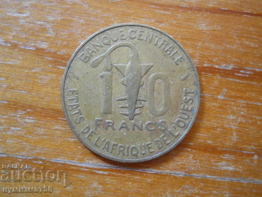 10 franci 1977 - Africa de Vest