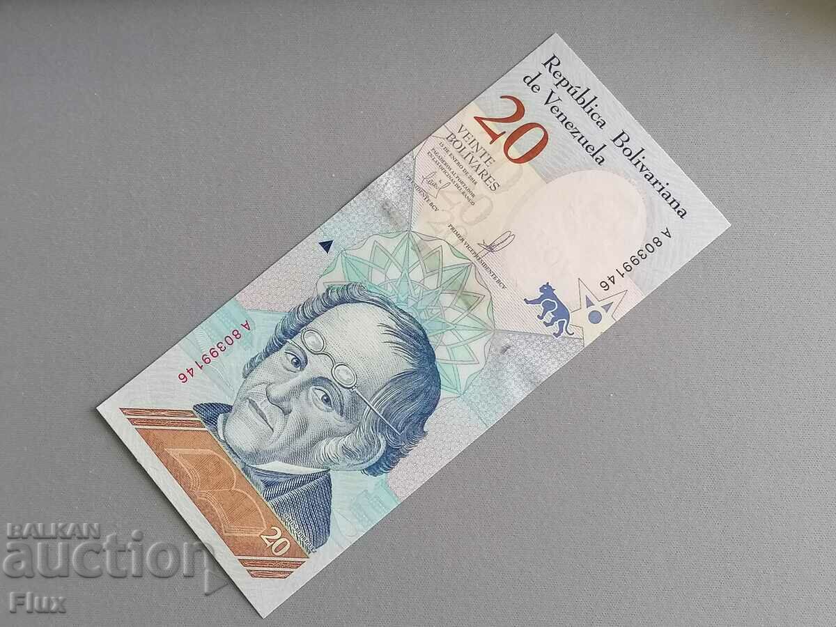 Bancnota - Venezuela - 20 bolivari UNC | 2018