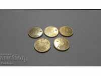 Coin - BULGARIA - 5 BGN - 1992 - 5 pieces