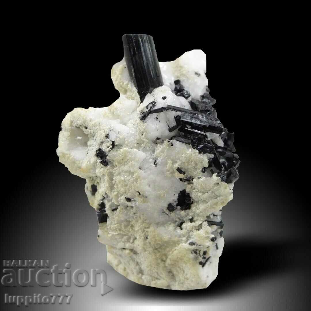 Auction  natural black tourmaline on matrix unique 58 grams