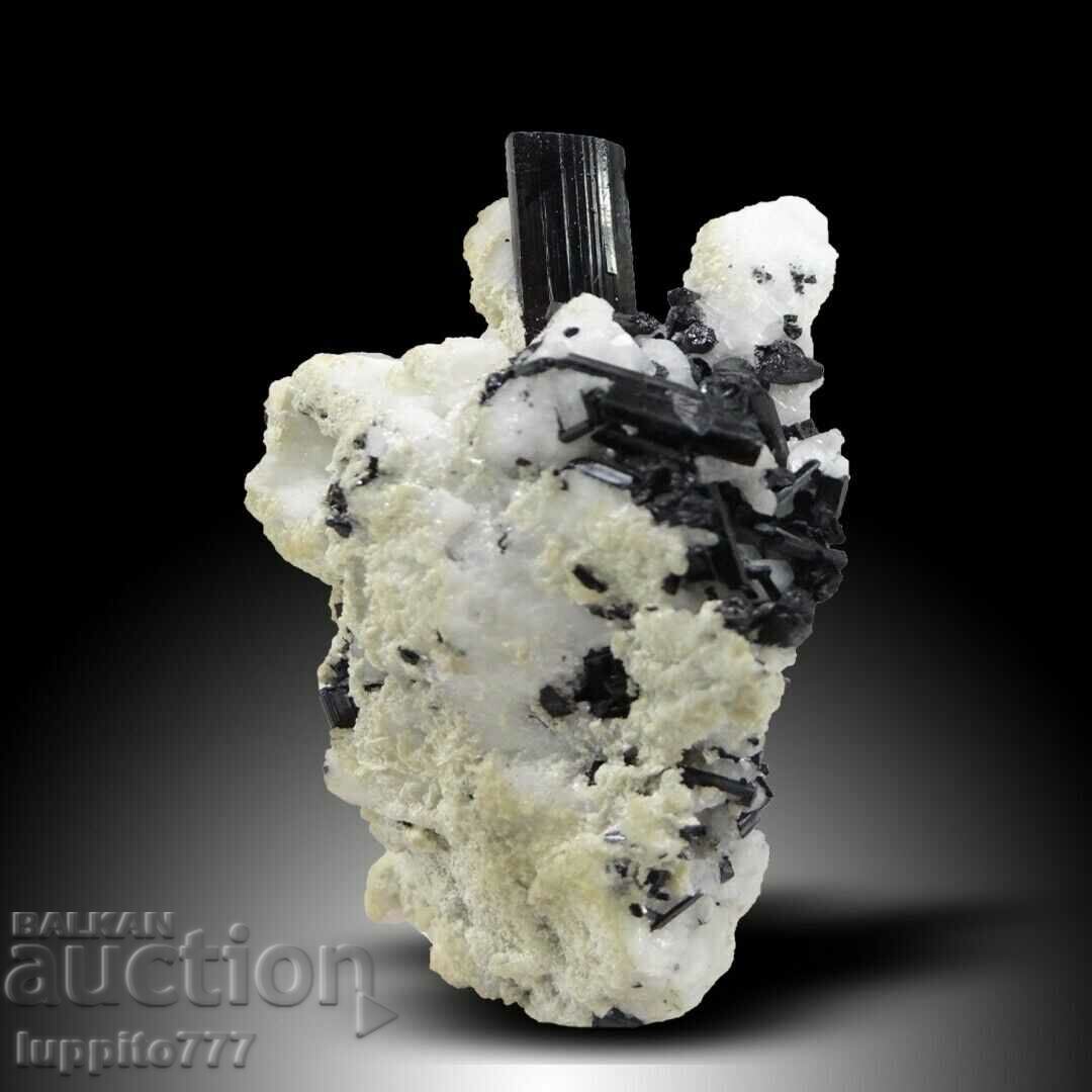 natural black tourmaline on matrix unique 58 grams - 6