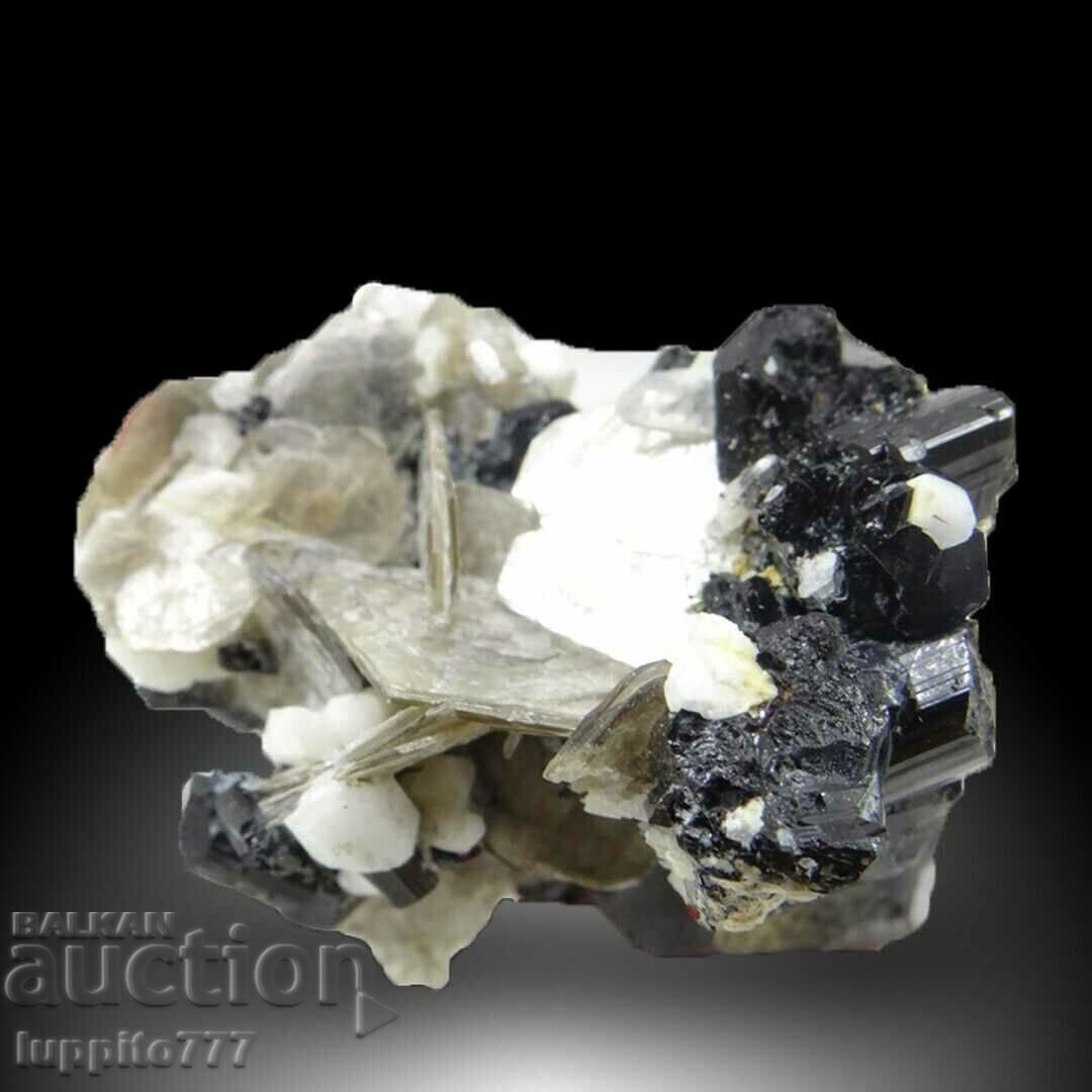 natural black tourmaline on matrix unique 47 grams - 5 natural black tourmaline on matrix unique 47 grams - 5