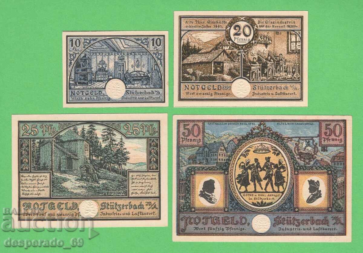 (¯`'•.¸NOTGELD (city Stützerbach) 1921 UNC -4 pcs. banknotes ´¯)