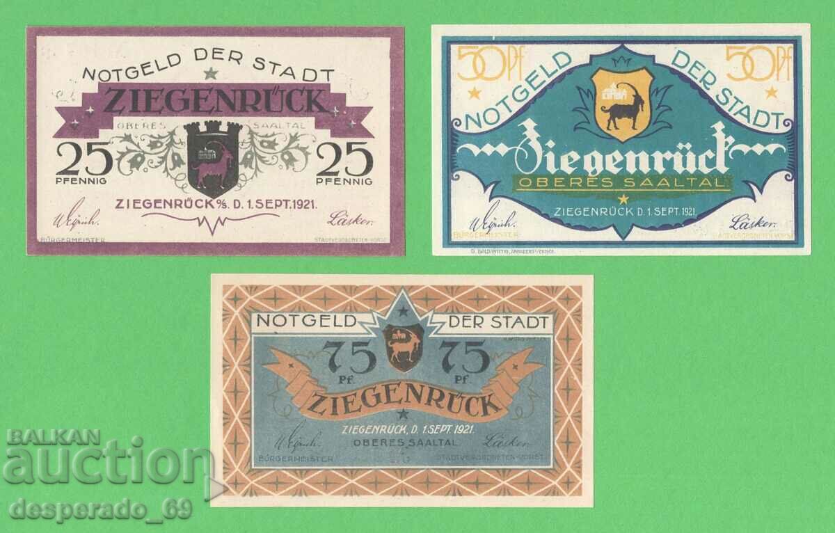 (¯`'•.¸NOTGELD (city Ziegenrück) 1921 UNC -3 pcs. banknotes '´¯) with price 9.00 BGN | € 4.60 (¯`'•.¸NOTGELD (city Ziegenrück) 1921 UNC -3 pcs. banknotes '´¯) with price 9.00 BGN | € 4.60