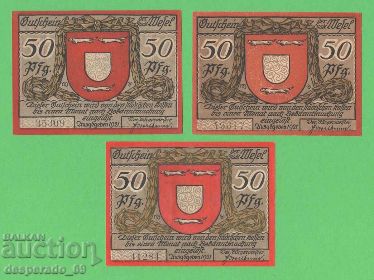 (¯`'•.¸NOTGELD (city of Wesel) 1921 UNC -3 pcs. banknotes¸.•'´¯) with price 9.00 BGN | € 4.60 (¯`'•.¸NOTGELD (city of Wesel) 1921 UNC -3 pcs. banknotes¸.•'´¯) with price 9.00 BGN | € 4.60