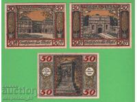 (¯`'•.¸NOTGELD (гр. Wesel) 1921 UNC-  -3 бр.банкноти¸.•'´¯)