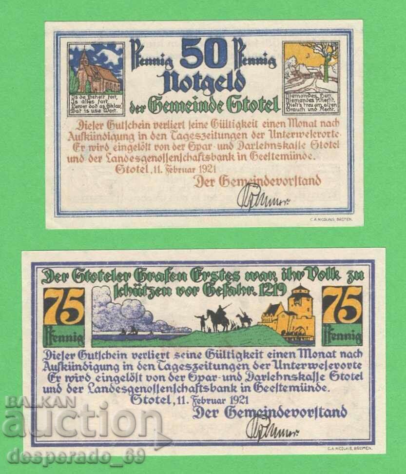 (¯`'•.¸NOTGELD (city Stotel) 1921 UNC -2 pcs. banknotes¸.•'´¯) with price 5.20 BGN | € 2.66 (¯`'•.¸NOTGELD (city Stotel) 1921 UNC -2 pcs. banknotes¸.•'´¯) with price 5.20 BGN | € 2.66