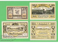 (¯`'•.¸NOTGELD (orașul Stolzenau) 1921 UNC -4 buc. bancnote '´¯)