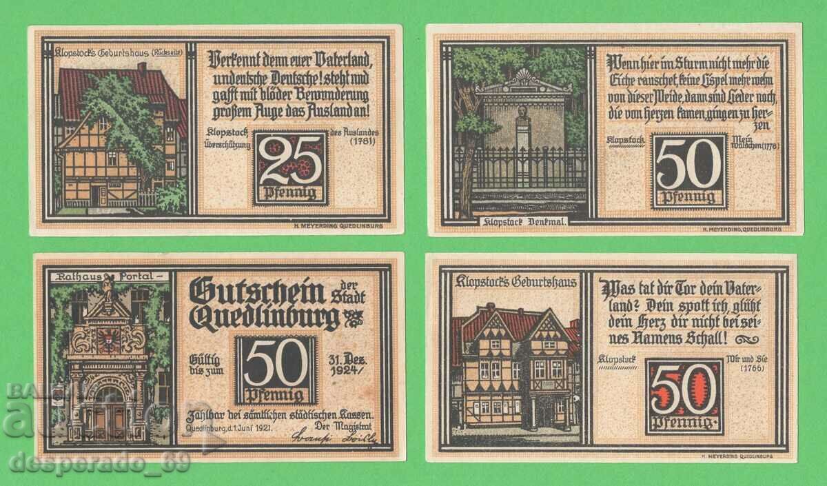 (¯`'•.¸NOTGELD (city Quedlinburg) 1921 UNC -4 pcs. banknotes ´¯) with price 12.80 BGN | € 6.54 (¯`'•.¸NOTGELD (city Quedlinburg) 1921 UNC -4 pcs. banknotes ´¯) with price 12.80 BGN | € 6.54