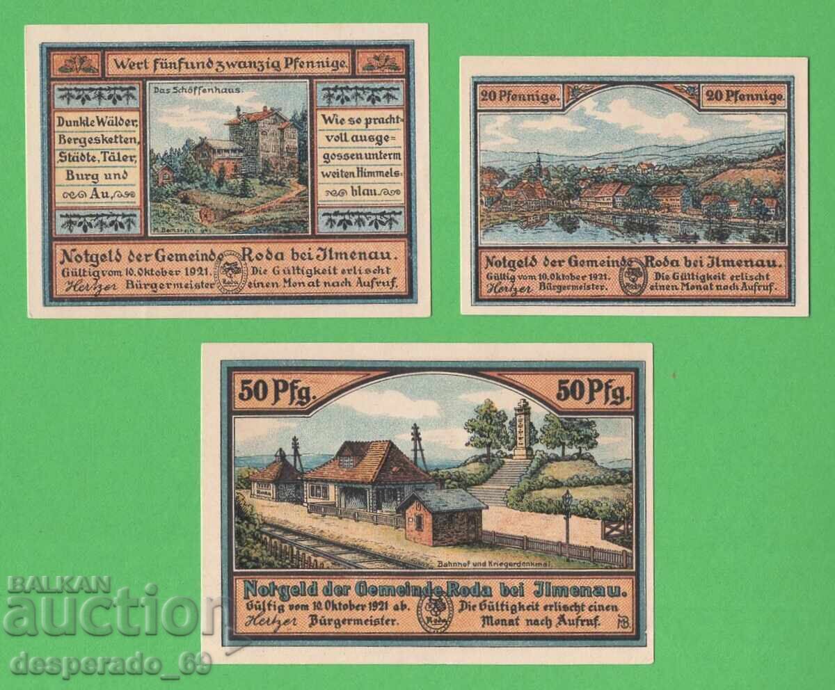 (¯`'•.¸NOTGELD (orașul Roda) 1921 UNC -3 buc. bancnote¸.•'´¯) cu preț € 4.20 | 8.21 BGN (¯`'•.¸NOTGELD (orașul Roda) 1921 UNC -3 buc. bancnote¸.•'´¯) cu preț € 4.20 | 8.21 BGN