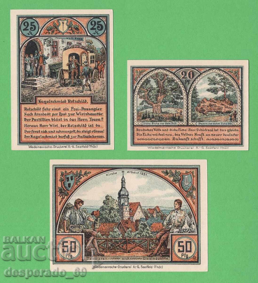 (¯`'•.¸NOTGELD (orașul Roda) 1921 UNC -3 buc. bancnote¸.•'´¯) (¯`'•.¸NOTGELD (orașul Roda) 1921 UNC -3 buc. bancnote¸.•'´¯)