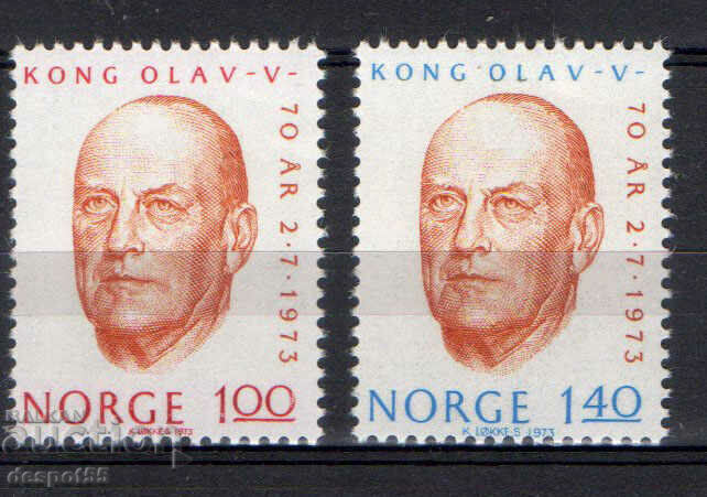 1973. Νορβηγία. 70 χρόνια από τη γέννηση του βασιλιά Olav V.