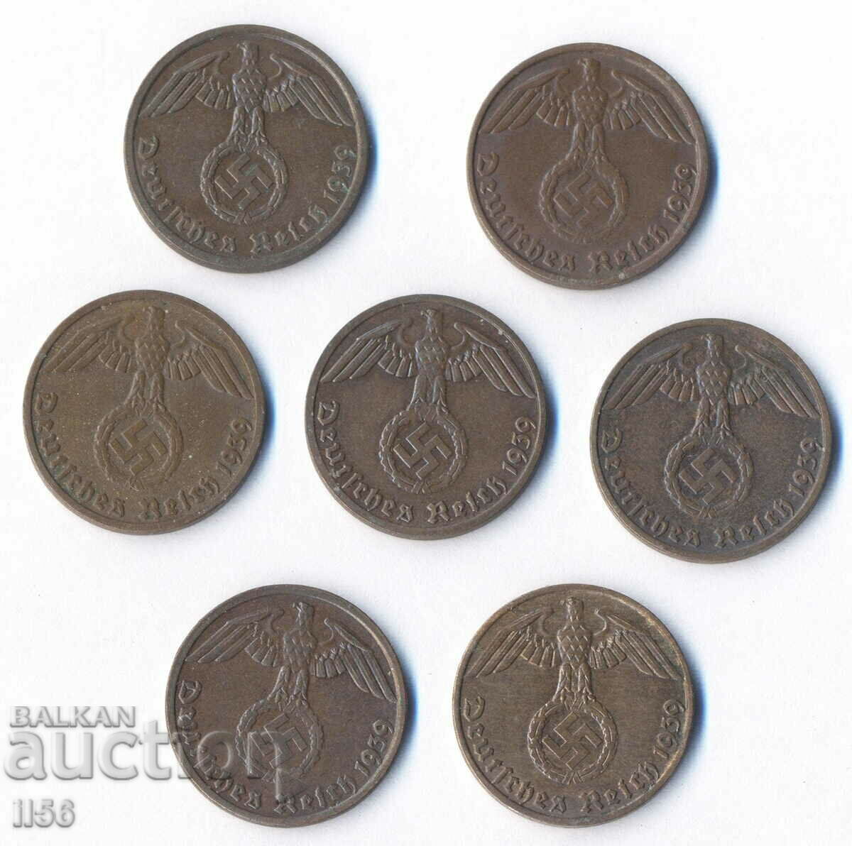Germany - 1 pfenning 1939 - all mints with price 21.00 BGN | € 10.74 Germany - 1 pfenning 1939 - all mints with price 21.00 BGN | € 10.74