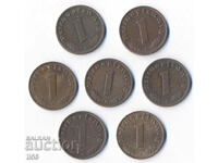 Germany - 1 pfenning 1939 - all mints