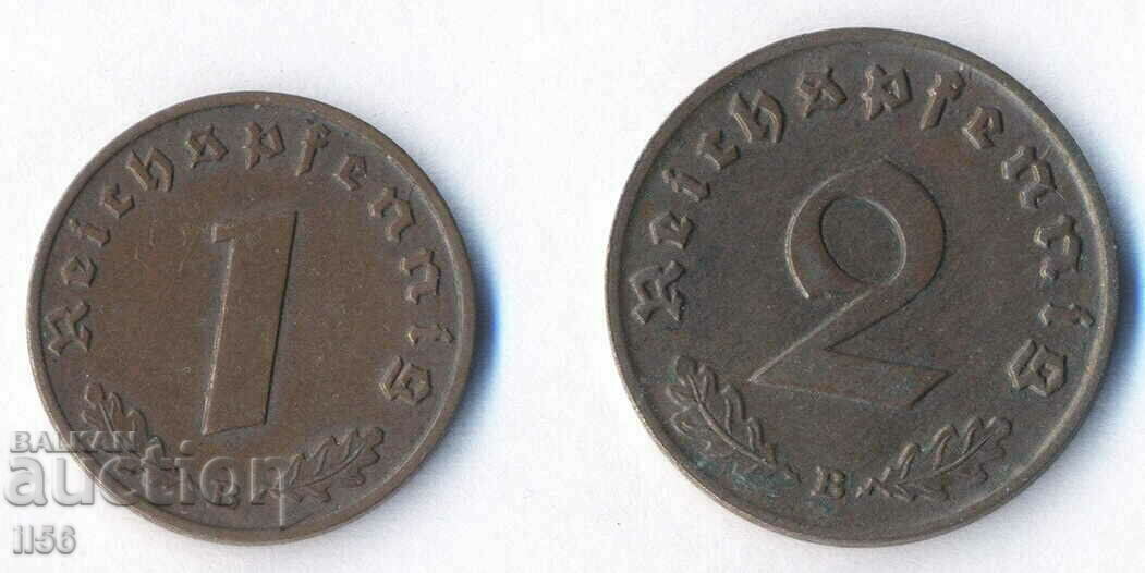 Γερμανία - 1 + 2 Pfenning 1938 - B (Βιέννη)