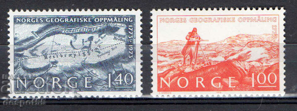 1973. Νορβηγία. Ιωβηλαίο - η γεωγραφική μέτρηση της Νορβηγίας.