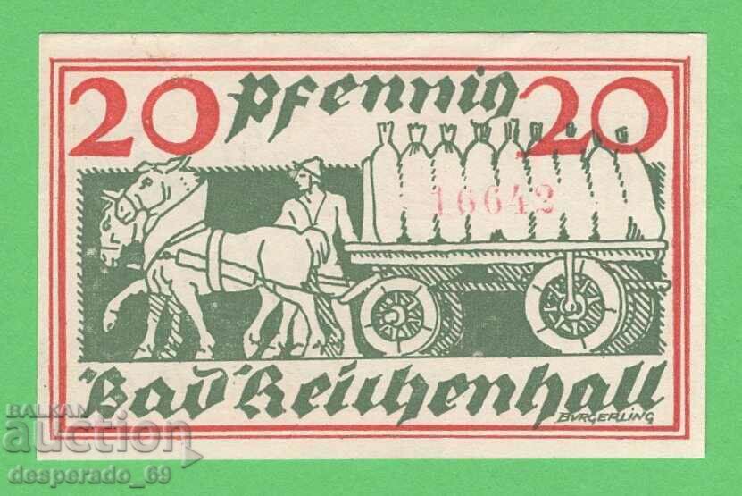 (¯`'•.¸NOTGELD (city Bad Reichenhall) 1920 UNC -20 pfennig