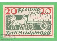 (¯`'•.¸NOTGELD (πόλη Bad Reichenhall) 1920 UNC -20 pfennig