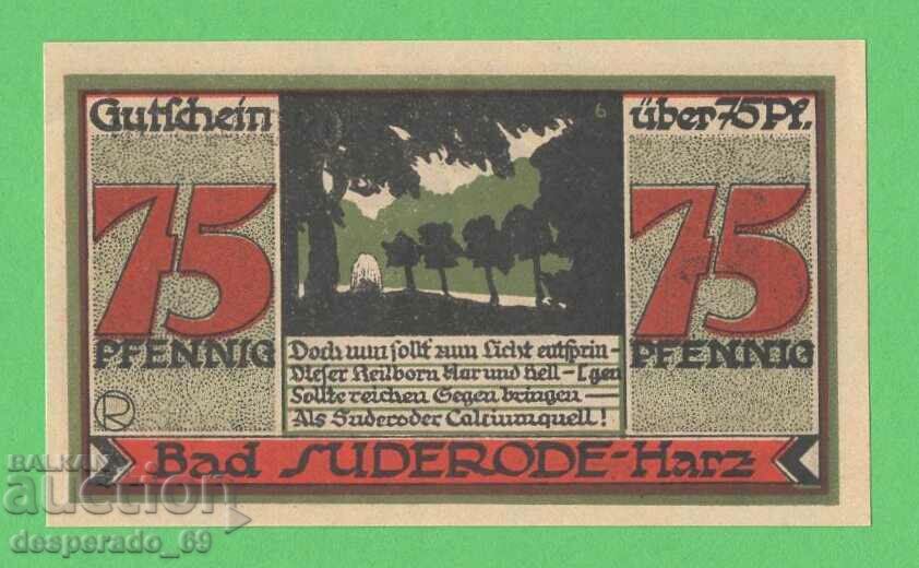 (¯`'•.¸NOTGELD (πόλη Bad Suderode) 1921 UNC -75 pfennig