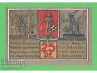 (¯`'•.¸NOTGELD (orașul Bleicherode) 1921 UNC -25 pfennig¸.•'´¯)