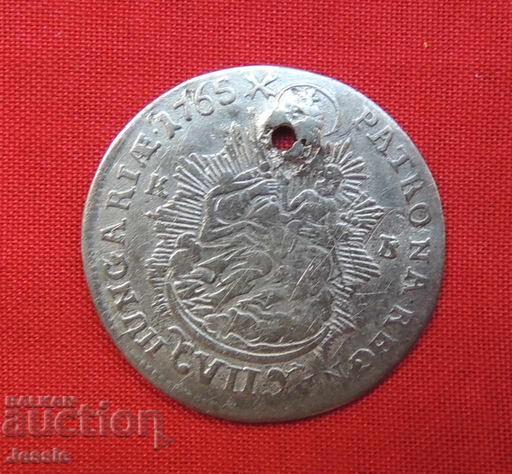 7 Kreuzer 1765 Austro-Ungaria - UNGARIA argint Maria Tereza