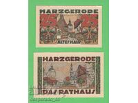 (¯`'•.¸NOTGELD (orașul Harzgerode) 1921 UNC -2 buc. bancnote '´¯)