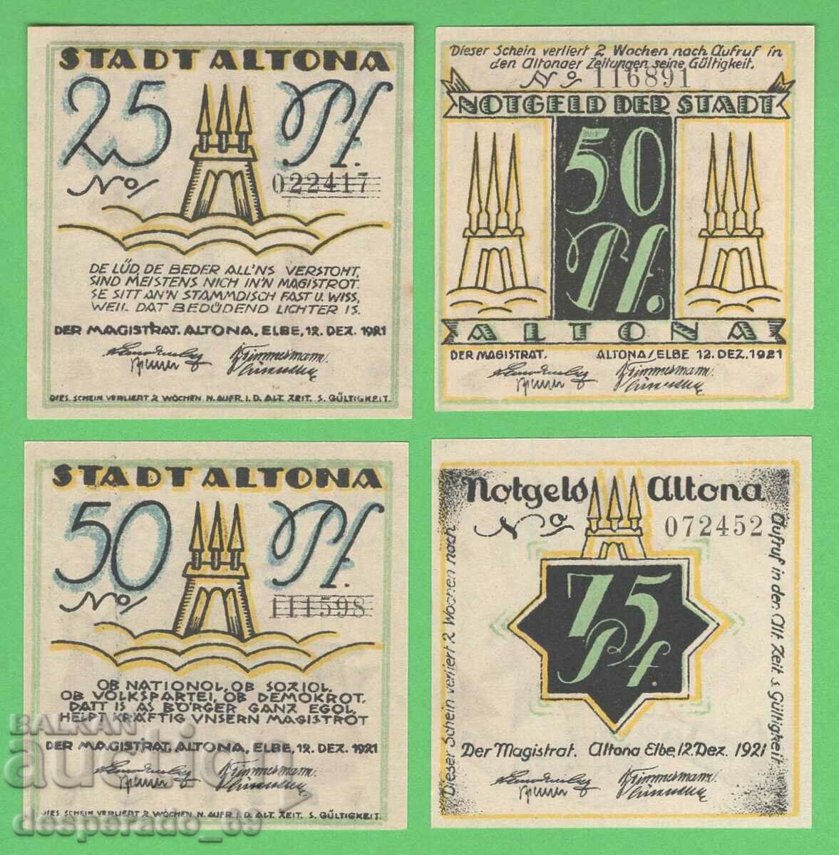 (¯`'•.¸NOTGELD (city Altona) 1921 UNC -4 pcs. banknotes •'´¯) with price 10.00 BGN | € 5.11 (¯`'•.¸NOTGELD (city Altona) 1921 UNC -4 pcs. banknotes •'´¯) with price 10.00 BGN | € 5.11