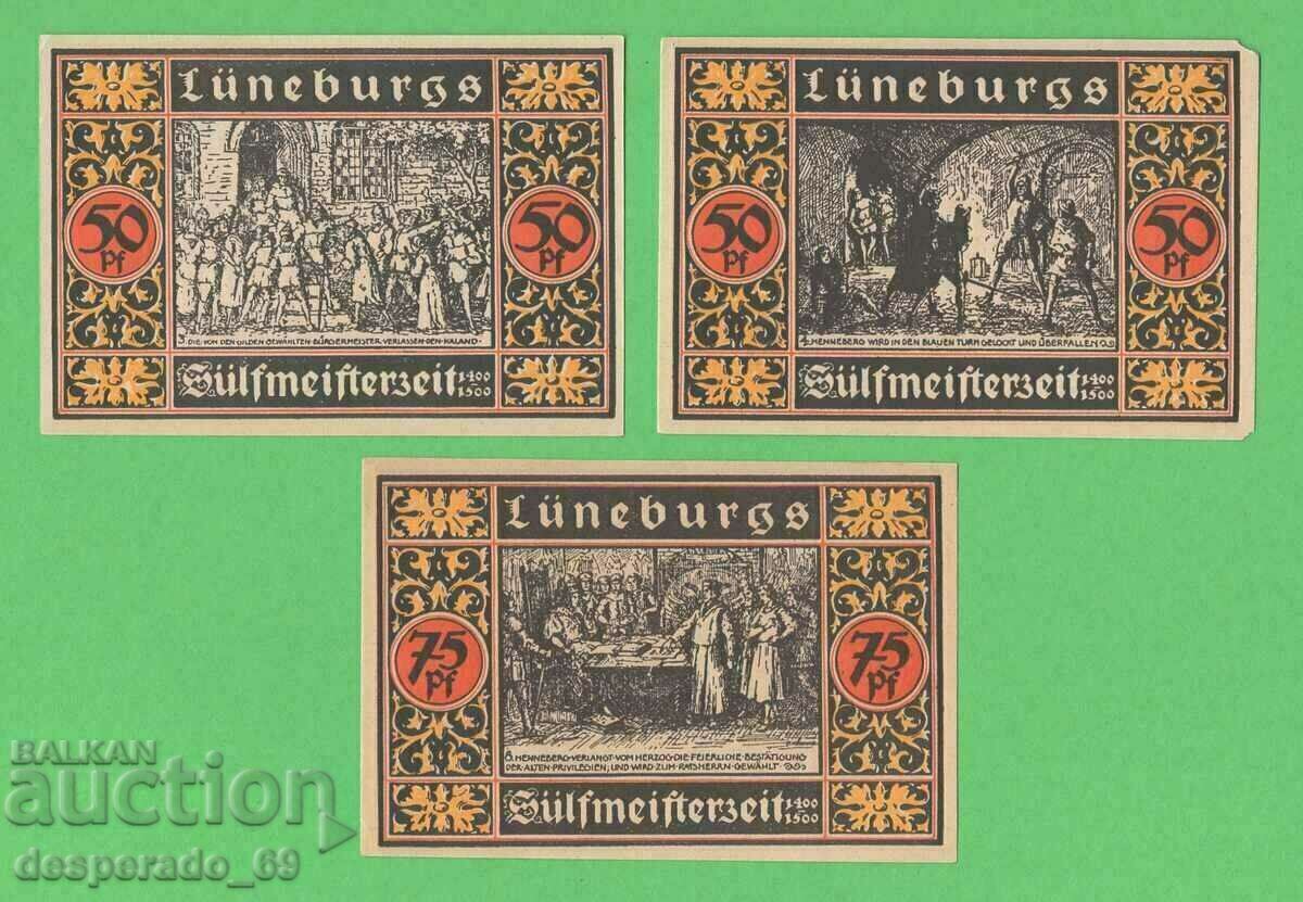 (¯`'•.¸NOTGELD (orașul Lüneburg) 1921 UNC -3 buc. bancnote¸.•'´¯)