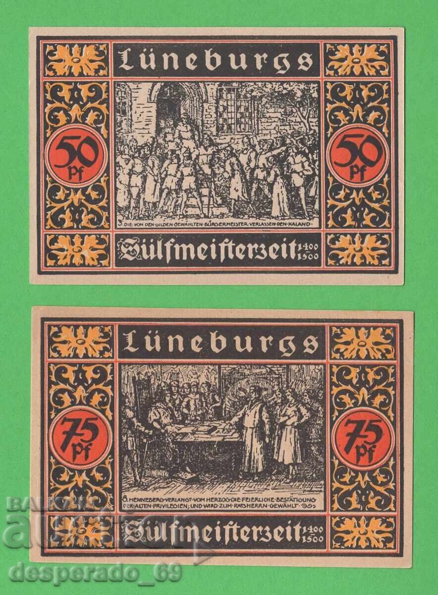 (¯`'•.¸NOTGELD (City of Lüneburg) 1921 UNC -2 banknotes¸.•'´¯)