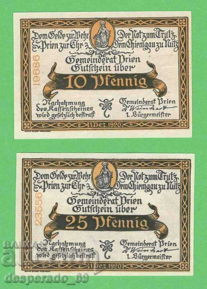 (¯`'•.¸NOTGELD (city Prien) 1920 UNC -2 pcs. banknotes¸.•'´¯) with price 5.00 BGN | € 2.56 (¯`'•.¸NOTGELD (city Prien) 1920 UNC -2 pcs. banknotes¸.•'´¯) with price 5.00 BGN | € 2.56